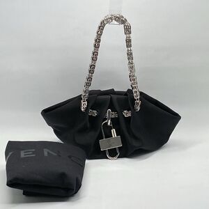 Givenchy Mini Top-Handle Satin Bag with Monogram Chain